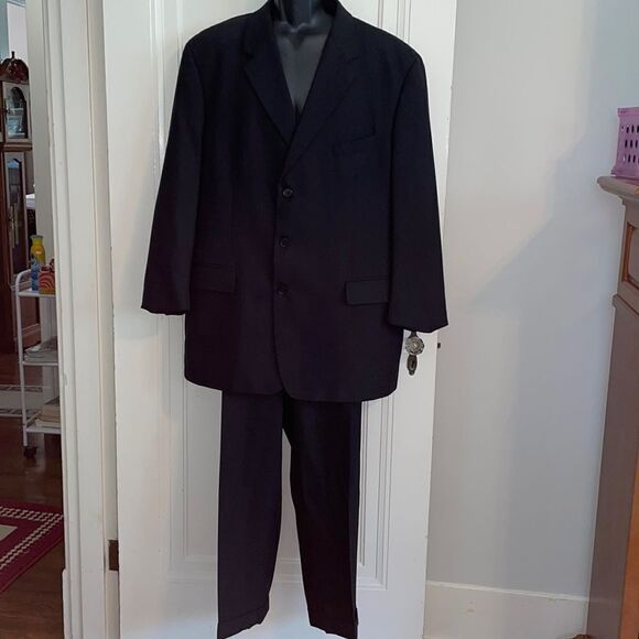 Vintage 1998 Peerless Man black wool suit from The Shirt Shop Tuscaloosa, AL - Picture 1 of 11